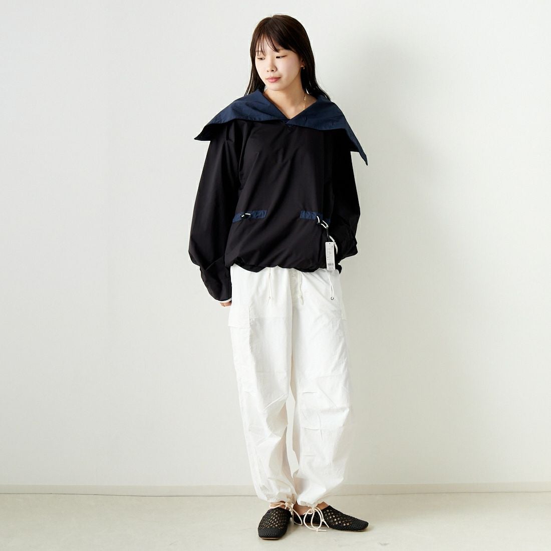 F CE. [エフシーイー] パーテックス スタンドプルオーバー [FPA14241U0001] BLACK &&モデル身長：167cm 着用サイズ：S&&