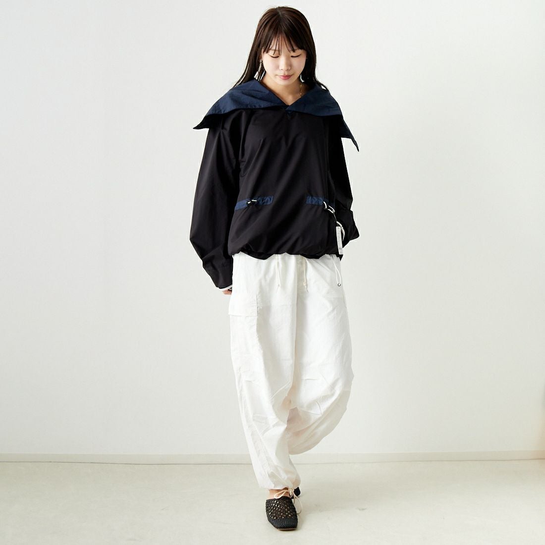 F CE. [エフシーイー] パーテックス スタンドプルオーバー [FPA14241U0001] BLACK &&モデル身長：167cm 着用サイズ：S&&