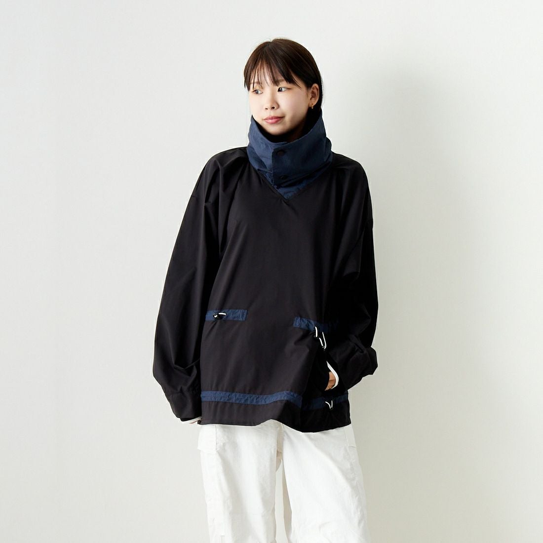 F CE. [エフシーイー] パーテックス スタンドプルオーバー [FPA14241U0001] BLACK &&モデル身長：167cm 着用サイズ：S&&