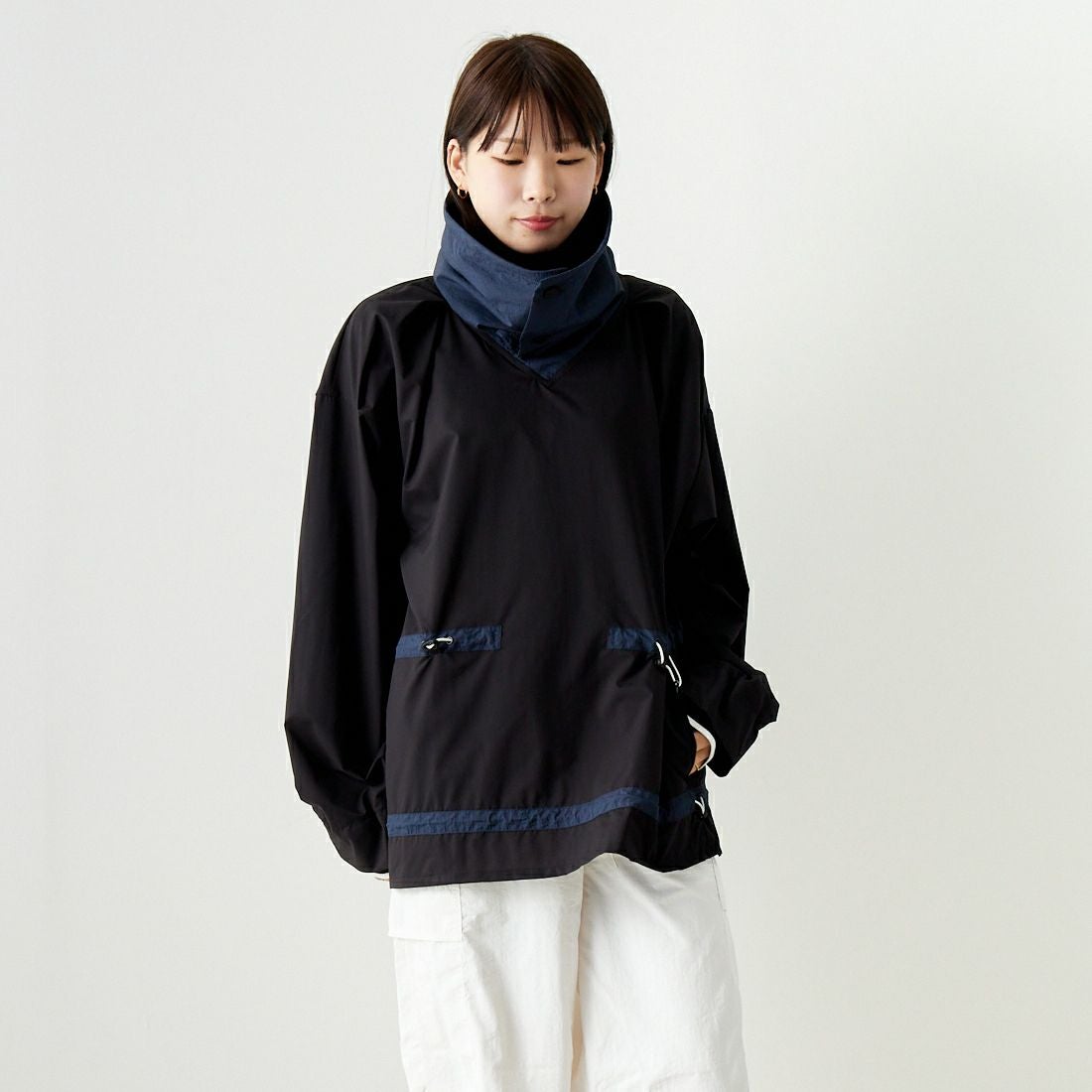 F CE. [エフシーイー] パーテックス スタンドプルオーバー [FPA14241U0001] BLACK &&モデル身長：167cm 着用サイズ：S&&