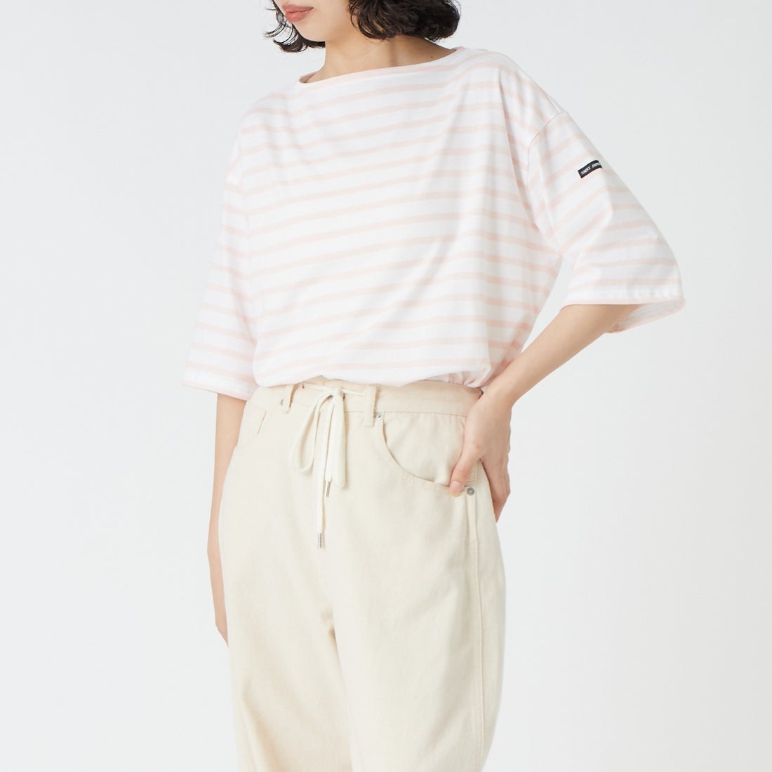 ST.JAMES [セントジェームス] ピリアックルーズドロップTシャツ [20JC-8733-LEGR] NEI/DRA &&モデル身長：162cm 着用サイズ：3&&