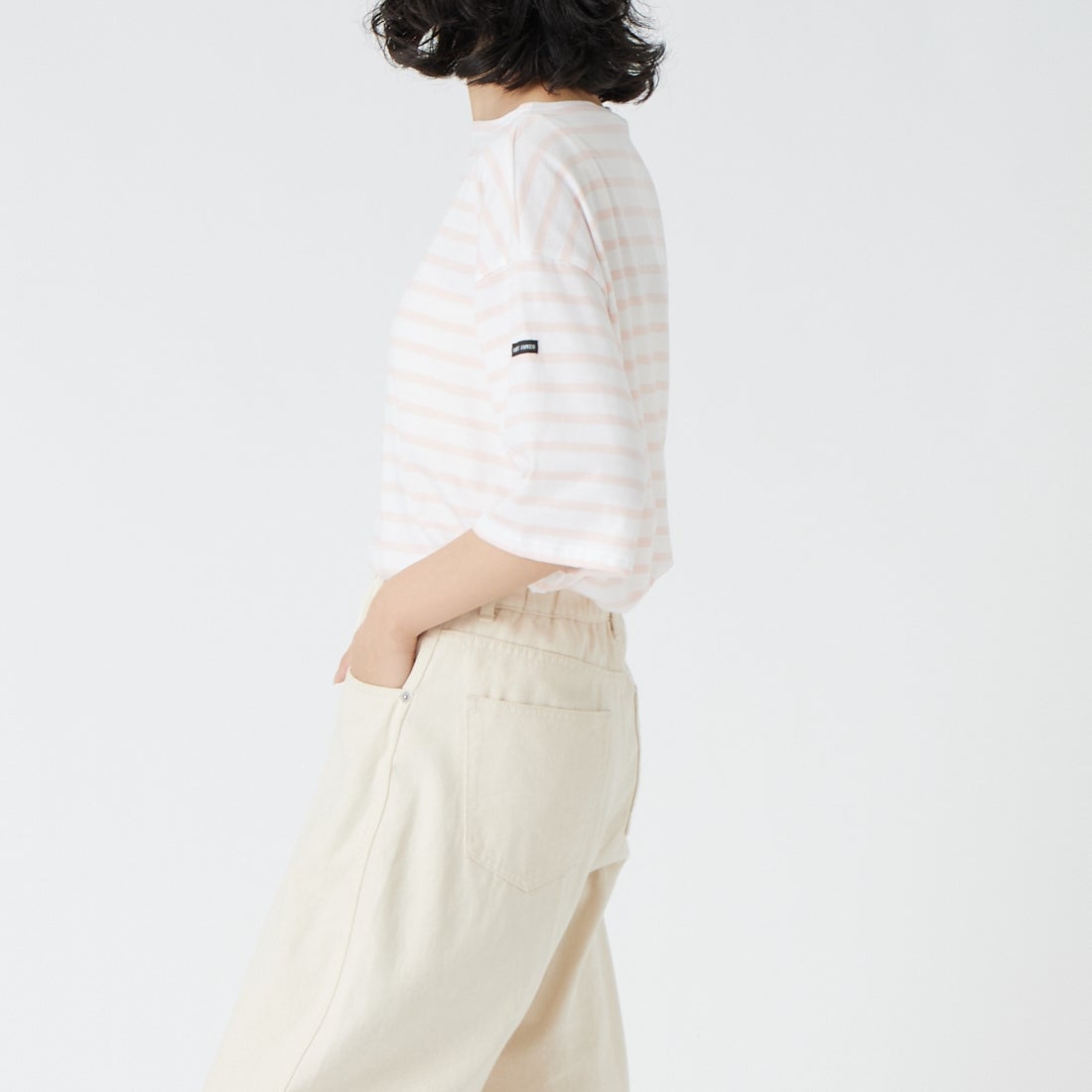ST.JAMES [セントジェームス] ピリアックルーズドロップTシャツ [20JC-8733-LEGR] NEI/DRA &&モデル身長：162cm 着用サイズ：3&&