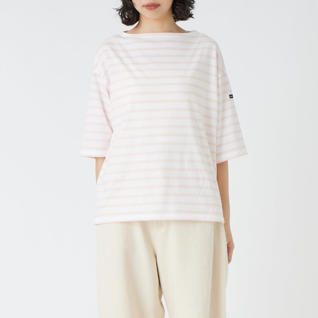 ST.JAMES [セントジェームス] ピリアックルーズドロップTシャツ [20JC-8733-LEGR] NEI/DRA &&モデル身長：162cm 着用サイズ：3&&