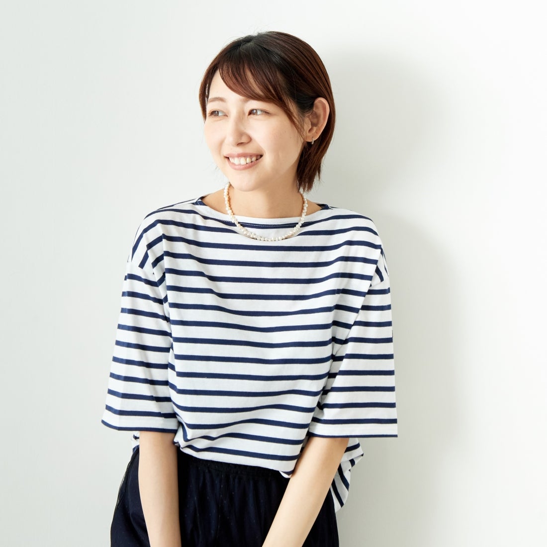 ST.JAMES [セントジェームス] ピリアックルーズドロップTシャツ [20JC-8733-LEGR] NEI/MAR &&モデル身長：167cm 着用サイズ：3&&