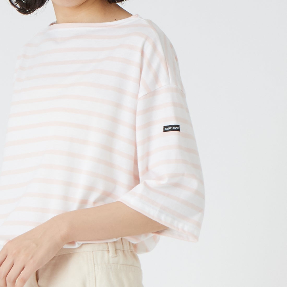 ST.JAMES [セントジェームス] ピリアックルーズドロップTシャツ [20JC-8733-LEGR] NEI/DRA &&モデル身長：162cm 着用サイズ：3&&