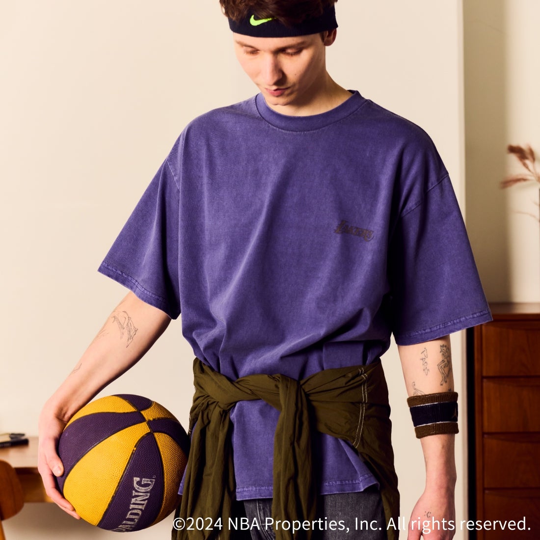 OFF THE COURT BY NBA [オフ ザ コート バイ エヌビーエー] 別注 チームTシャツ [JF-24SS-002-JF] PPL LAKERS