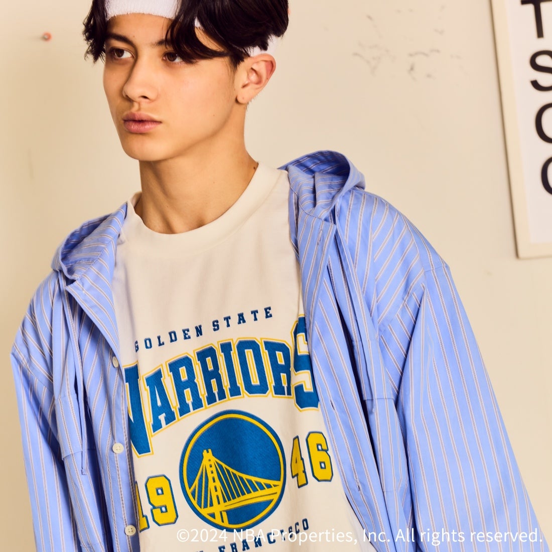 OFF THE COURT BY NBA [オフ ザ コート バイ エヌビーエー] 別注 チームTシャツ [JF-24SS-002-JF] WHT WARRIO