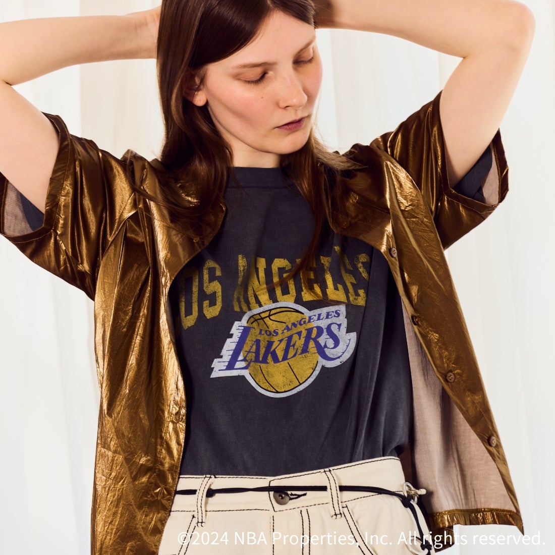 OFF THE COURT BY NBA [オフ ザ コート バイ エヌビーエー] 別注 チームTシャツ [JF-24SS-002-JF] BLK LAKERS
