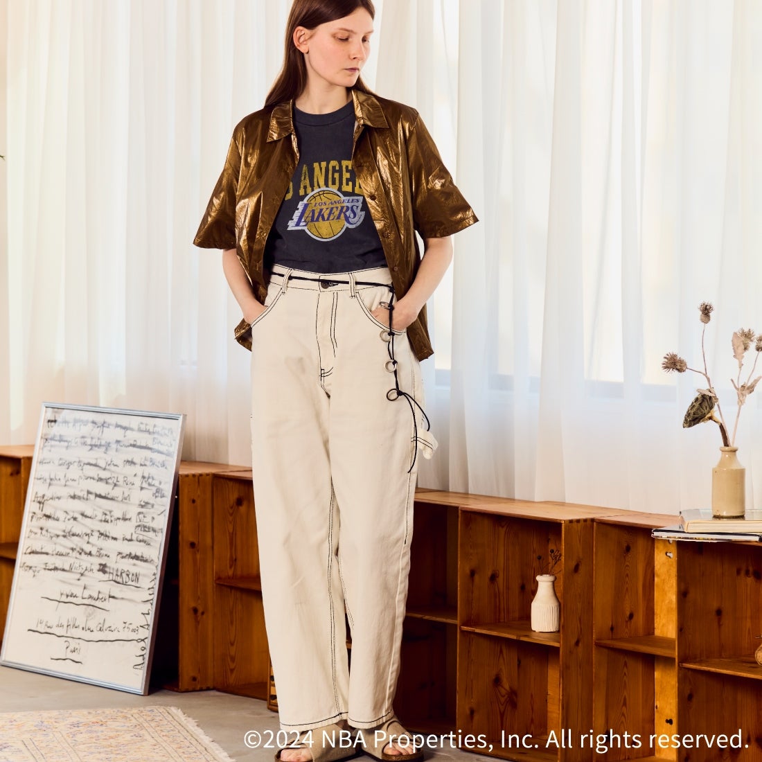 OFF THE COURT BY NBA [オフ ザ コート バイ エヌビーエー] 別注 チームTシャツ [JF-24SS-002-JF] BLK LAKERS