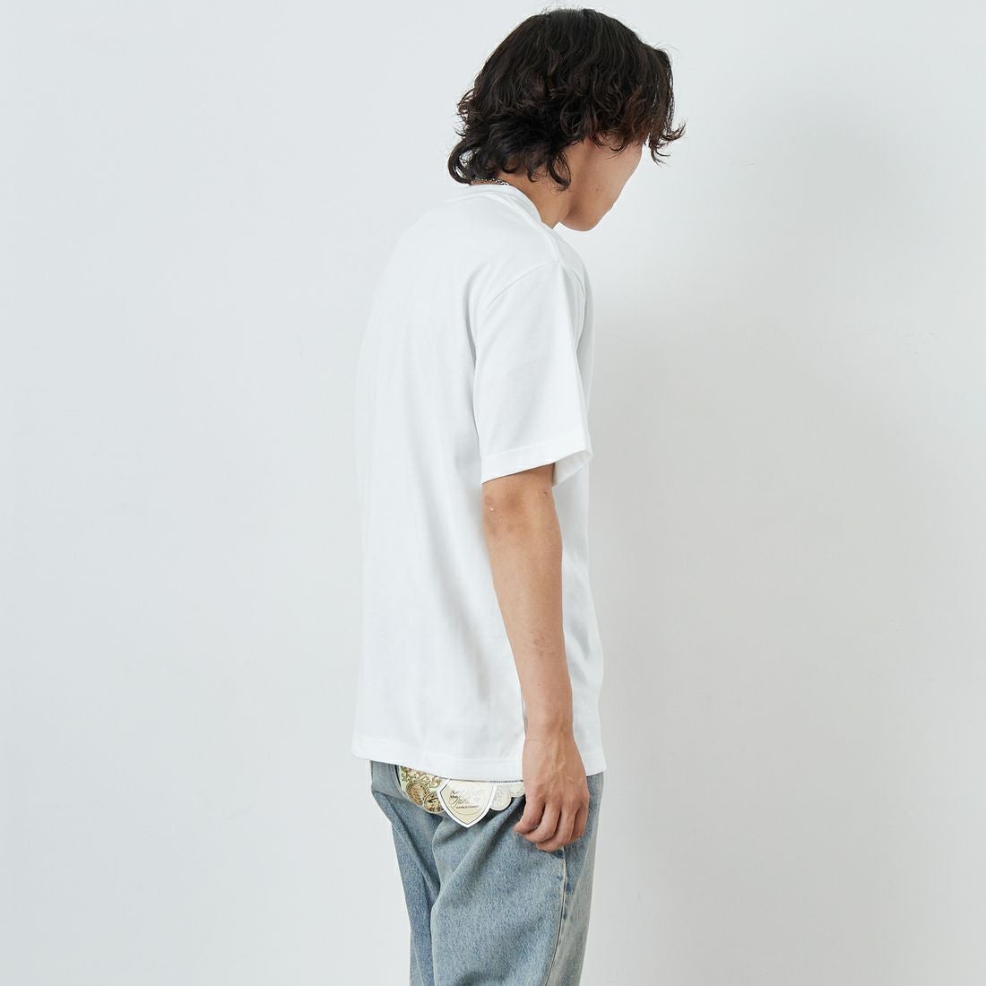 THE NORTH FACE [ザ ノースフェイス] ショートスリーブ スモールボックスロゴTシャツ [NT32445 ] W &&モデル身長：179cm 着用サイズ：L&&