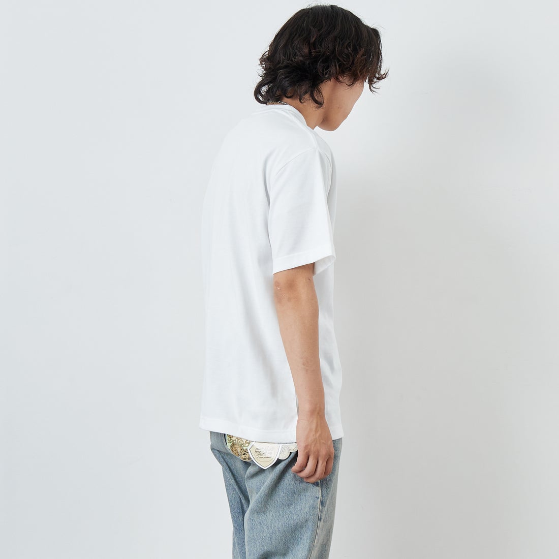 THE NORTH FACE [ザ ノースフェイス] ショートスリーブ スモールボックスロゴTシャツ [NT32445 ] W &&モデル身長：179cm 着用サイズ：L&&