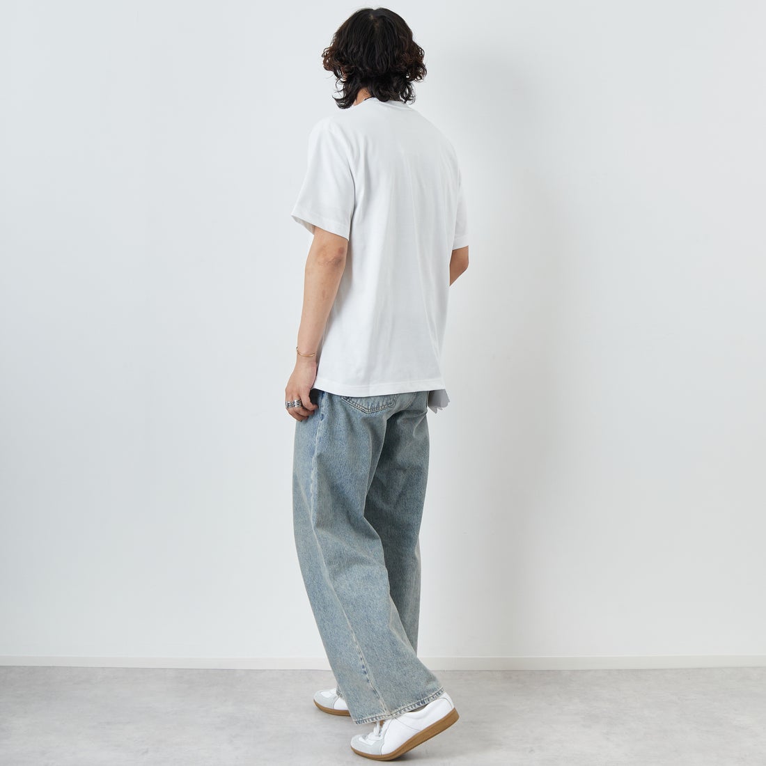 THE NORTH FACE [ザ ノースフェイス] ショートスリーブ スモールボックスロゴTシャツ [NT32445 ] W &&モデル身長：179cm 着用サイズ：L&&