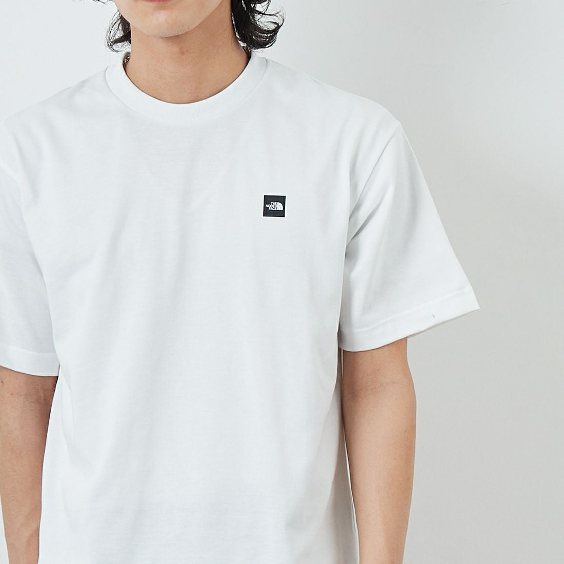 THE NORTH FACE [ザ ノースフェイス] ショートスリーブ スモールボックスロゴTシャツ [NT32445 ] W &&モデル身長：179cm 着用サイズ：L&&