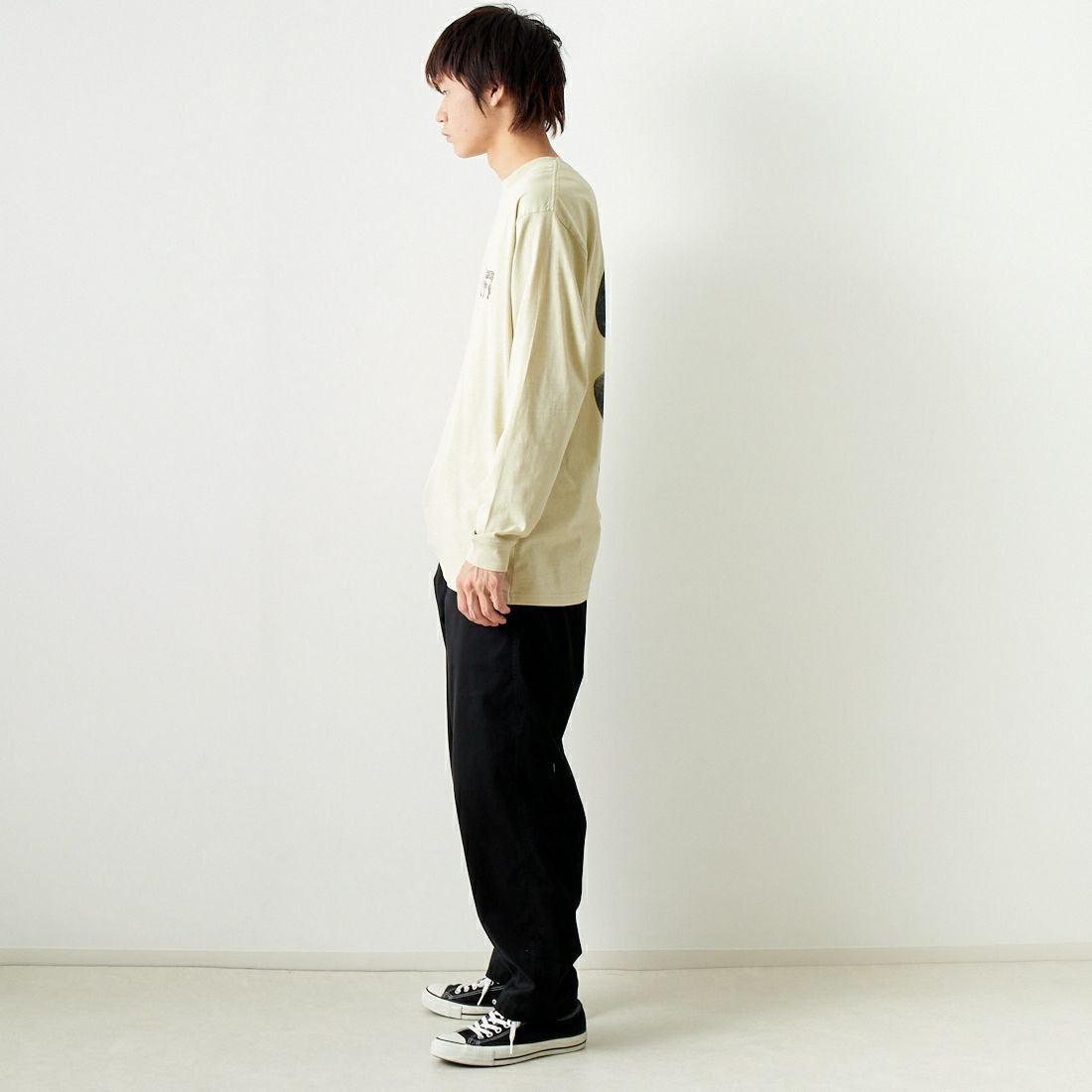 carhartt WIP [カーハートダブリューアイピー] ロングスリーブ ミメトリスTシャツ [I033175] BERYL/FLIN &&モデル身長：182cm 着用サイズ：L&&