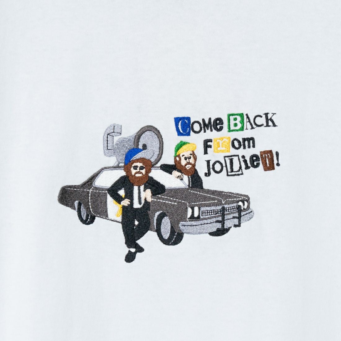 33Degrees [サーティースリーディグリーズ] 髭おじさんサガラ刺繍半袖Tシャツ [TDR-242-024] H WHITE