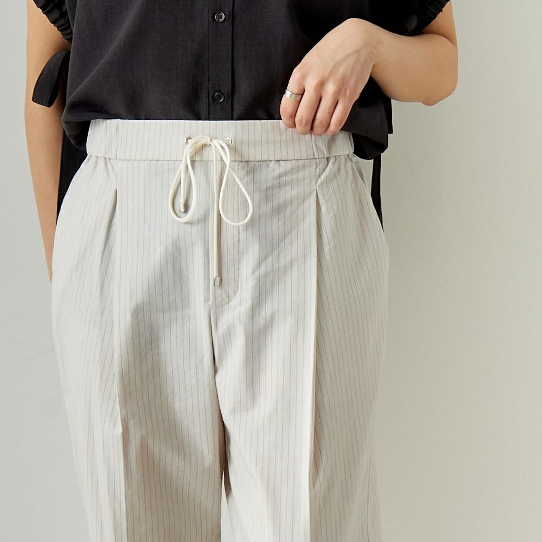 Jeans Factory Clothes [ジーンズファクトリークローズ] バックラッシュリネンプラススティックパンツ [21242052] 031 ｵﾌｽﾄﾗｲ