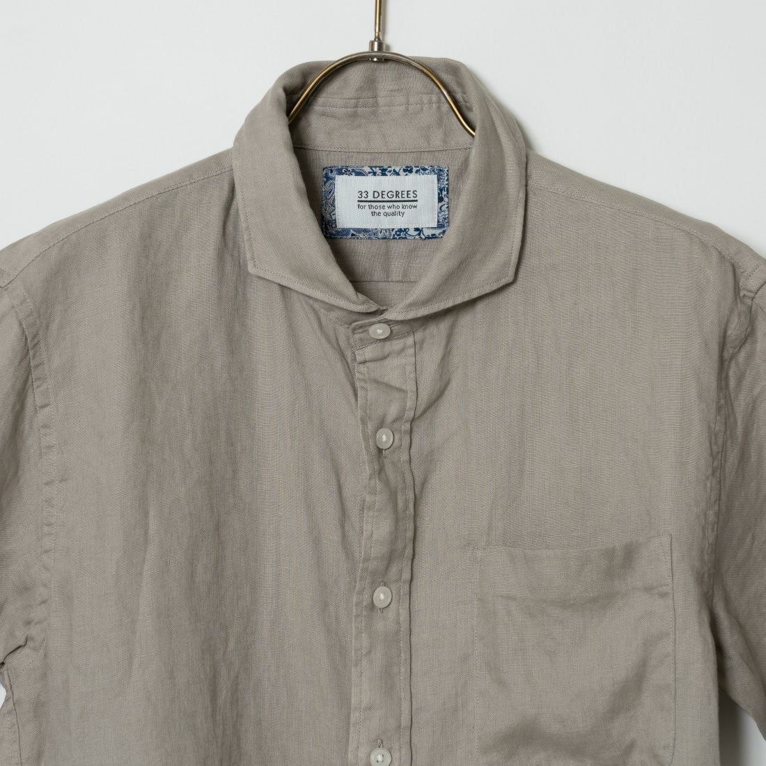 33Degrees [サーティスリーディグリーズ] フレンチリネン ショートスリーブシャツ [BFP610] 710 BEIGE