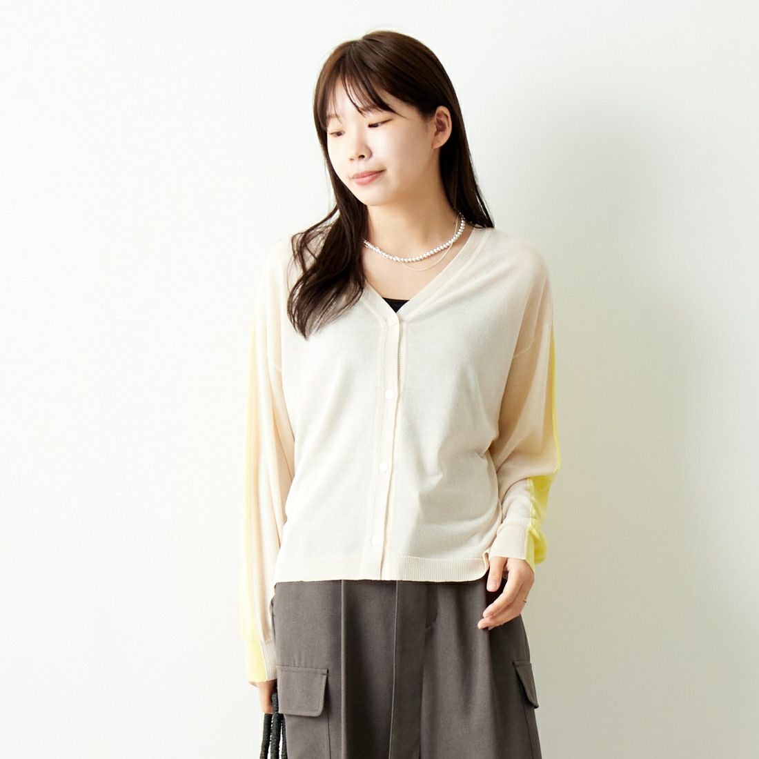 IVORY/YELL&&モデル身長：167cm 着用サイズ：F&&