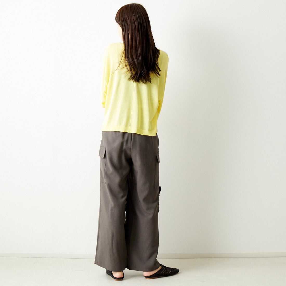 Jeans Factory Clothes [ジーンズファクトリークローズ] 2WAY UVカットカーディガン [116-5026] IVORY/YELL &&モデル身長：167cm 着用サイズ：F&&