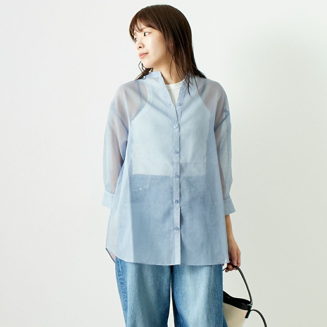 86 ﾗｲﾄﾌﾞﾙｰ&&モデル身長：167cm 着用サイズ：F&&