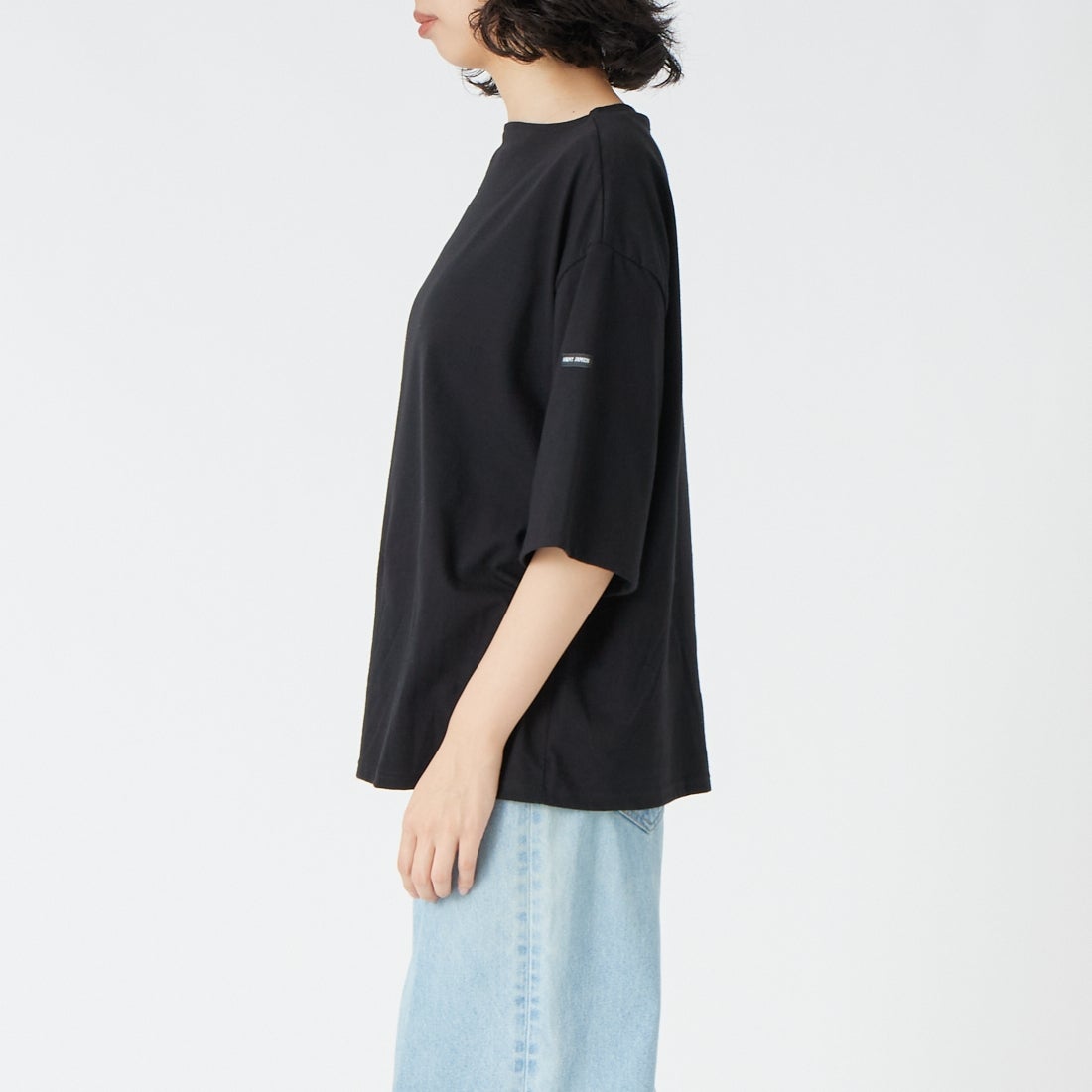 ST.JAMES [セントジェームス] ピリアックルーズドロップTシャツ [21JC-8733-LEGR] NOIR &&モデル身長：162cm 着用サイズ：3&&