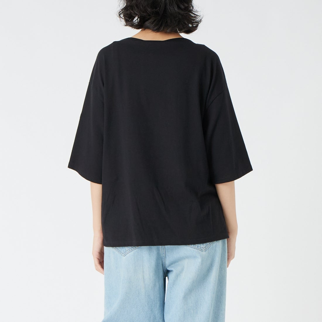 ST.JAMES [セントジェームス] ピリアックルーズドロップTシャツ [21JC-8733-LEGR] NOIR &&モデル身長：162cm 着用サイズ：3&&