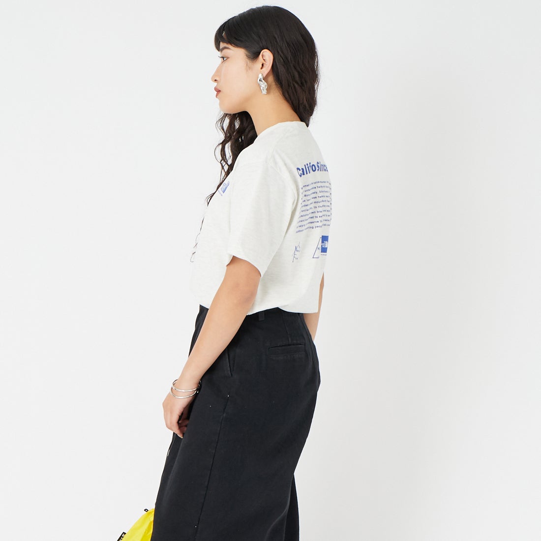 THE NORTH FACE [ザ ノースフェイス] ショートスリーブ ヒストリカルロゴTシャツ [NT32407] WX &&モデル身長：162cm 着用サイズ：S&&