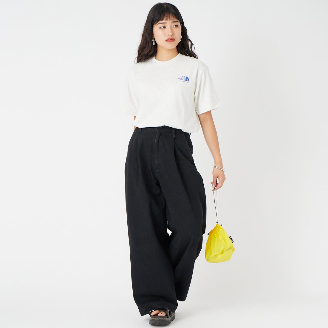 THE NORTH FACE [ザ ノースフェイス] ショートスリーブ ヒストリカルロゴTシャツ [NT32407] WX &&モデル身長：162cm 着用サイズ：S&&