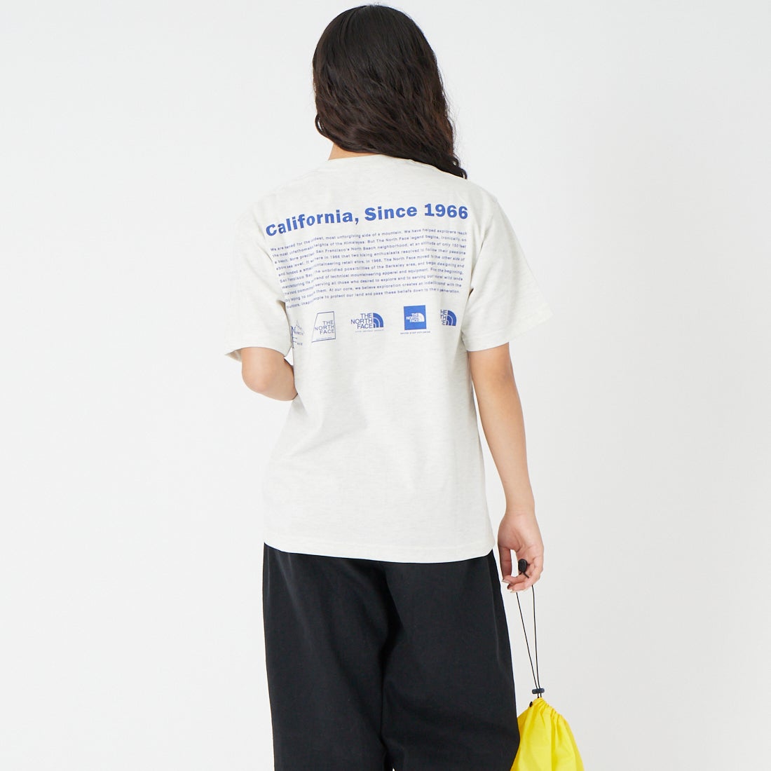 THE NORTH FACE [ザ ノースフェイス] ショートスリーブ ヒストリカルロゴTシャツ [NT32407] WX &&モデル身長：162cm 着用サイズ：S&&