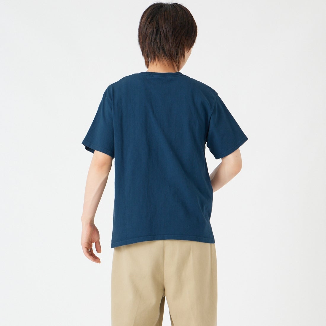 Goodwear [グッドウェア] レギュラーフィット 半袖Tシャツ [GDW-SSV-000100] NAVY &&モデル身長：177cm 着用サイズ：M&&