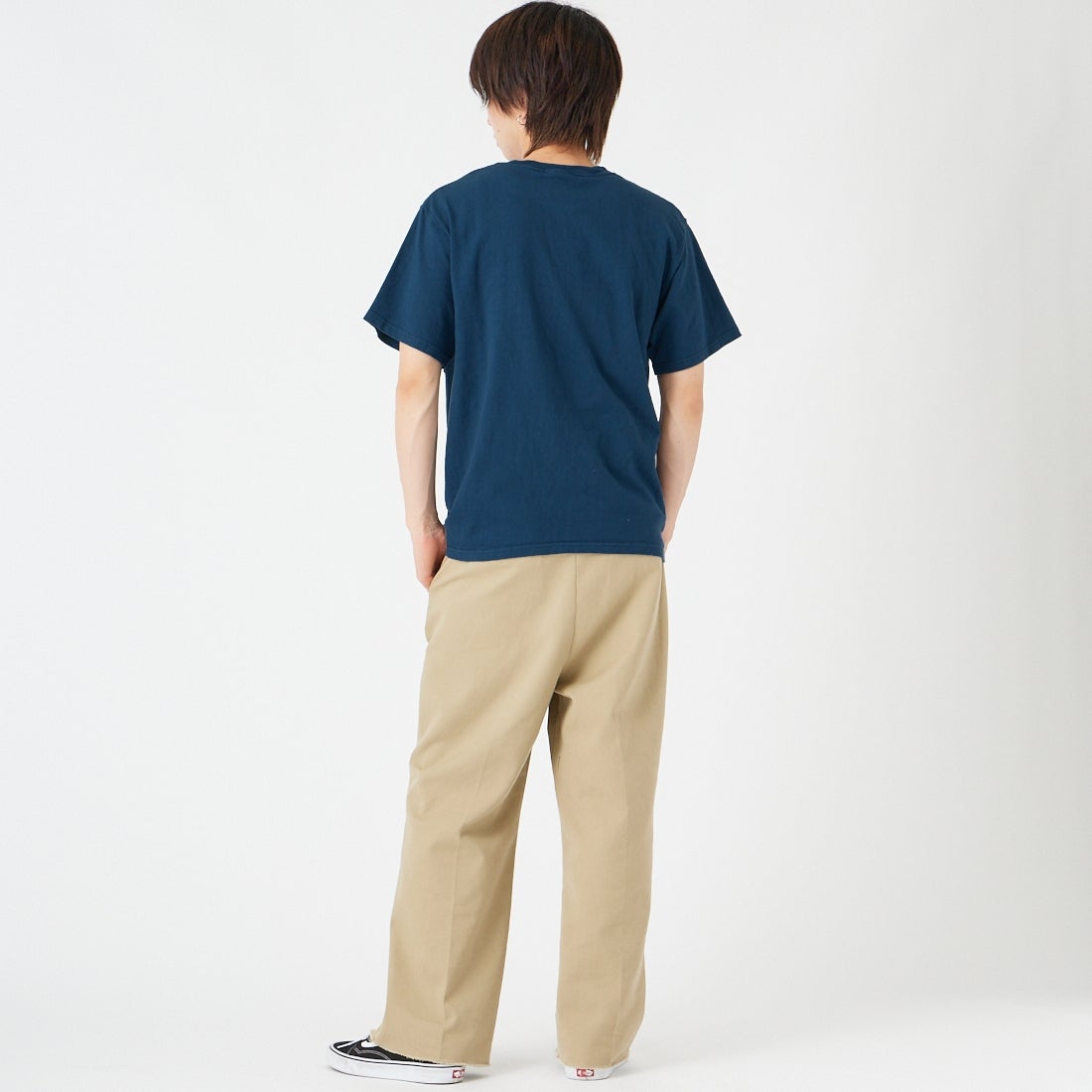 Goodwear [グッドウェア] レギュラーフィット 半袖Tシャツ [GDW-SSV-000100] NAVY &&モデル身長：177cm 着用サイズ：M&&