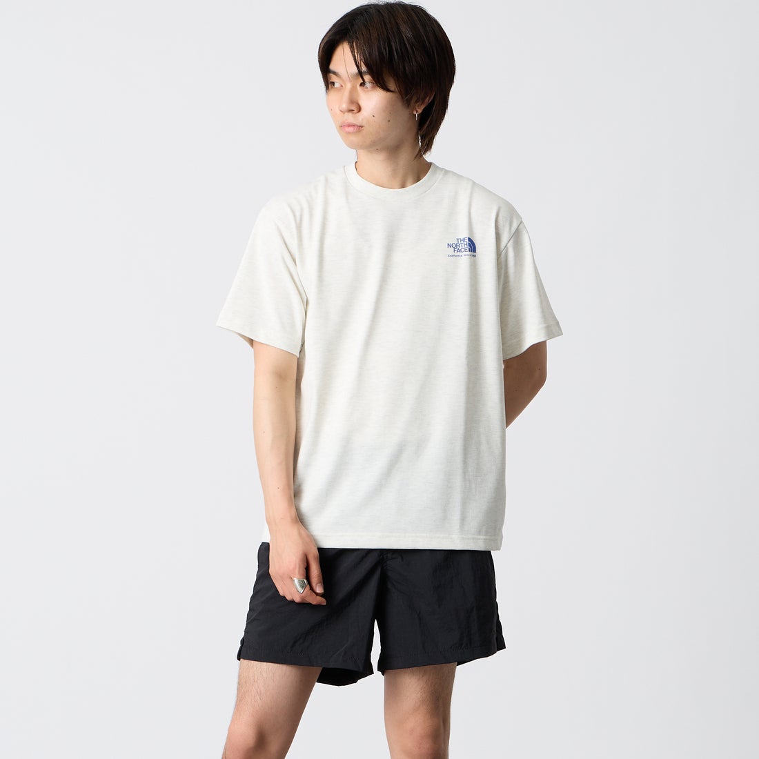THE NORTH FACE [ザ ノースフェイス] ショートスリーブ ヒストリカルロゴTシャツ [NT32407] WX &&モデル身長：177cm 着用サイズ：M&&