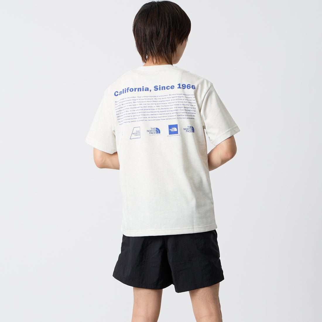 THE NORTH FACE [ザ ノースフェイス] ショートスリーブ ヒストリカルロゴTシャツ [NT32407] WX &&モデル身長：177cm 着用サイズ：M&&