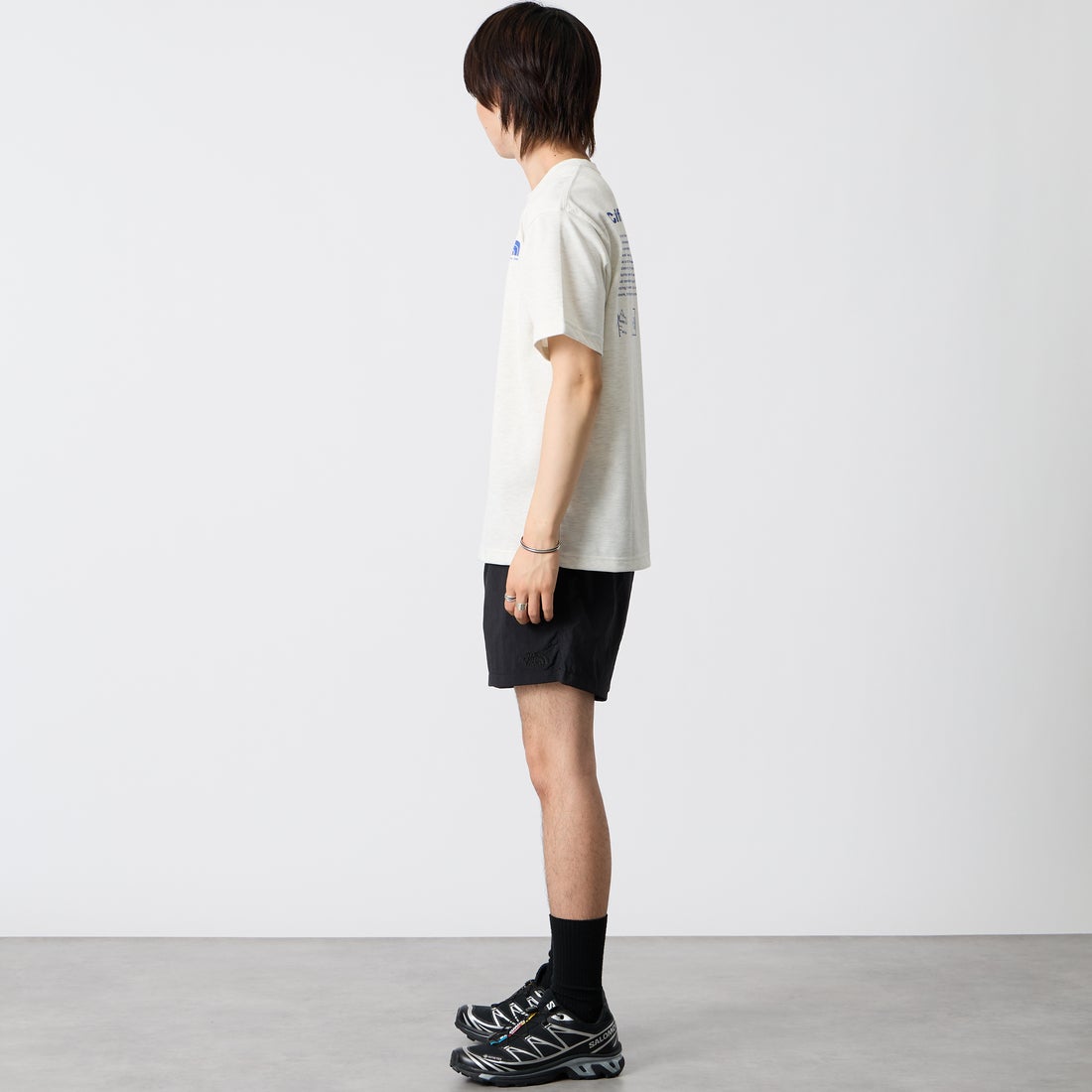 THE NORTH FACE [ザ ノースフェイス] ショートスリーブ ヒストリカルロゴTシャツ [NT32407] WX &&モデル身長：177cm 着用サイズ：M&&
