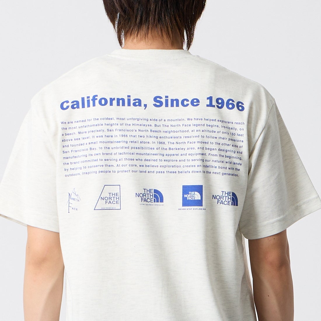 THE NORTH FACE [ザ ノースフェイス] ショートスリーブ ヒストリカルロゴTシャツ [NT32407] WX &&モデル身長：177cm 着用サイズ：M&&