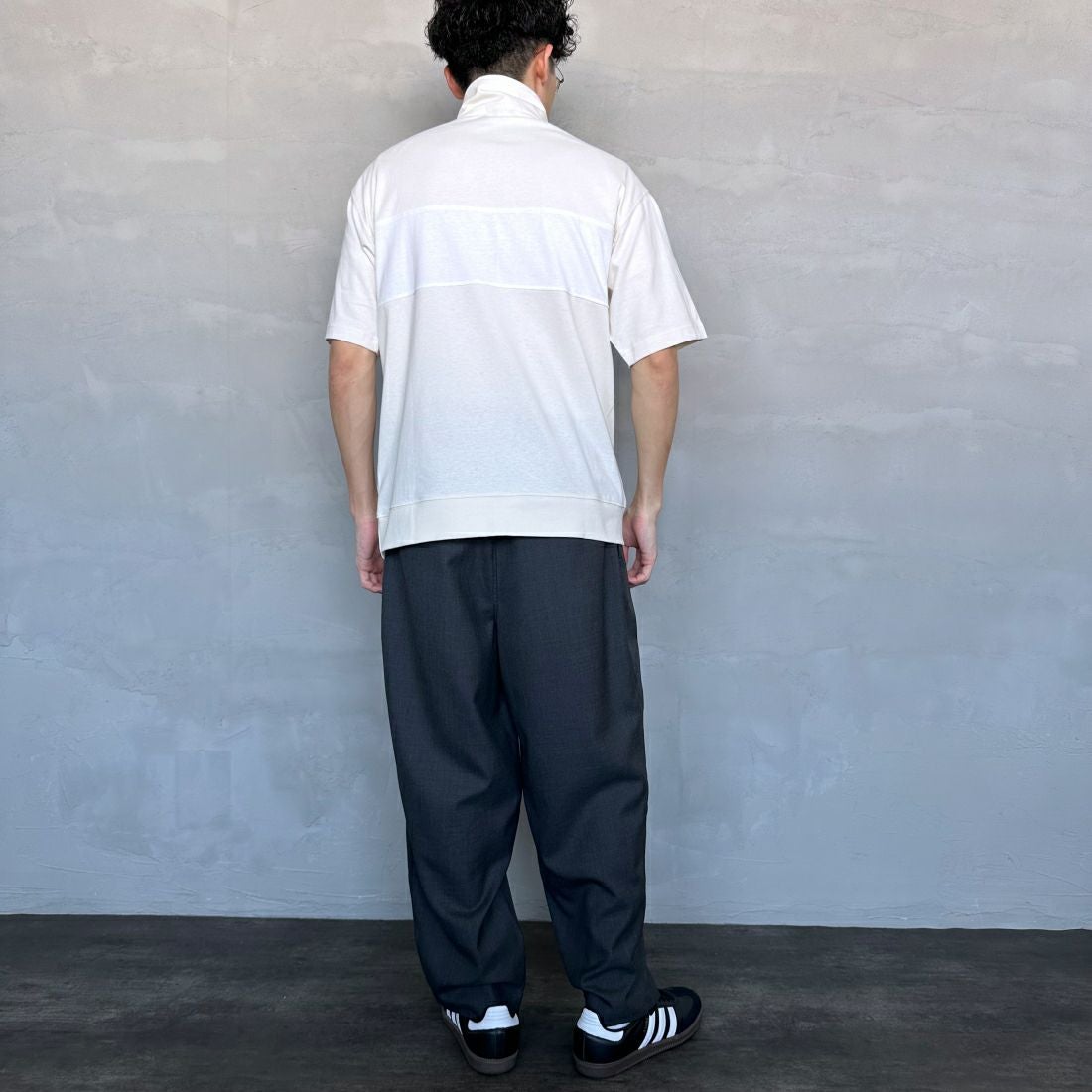 U.S.POLO ASSN. [ユーエスポロアッスン] 別注 ハーフジップ ショートスリーブTシャツ [PLM42217IN-JF] ｱｲﾎﾞﾘｰ &&モデル身長：168cm 着用サイズ：S&&