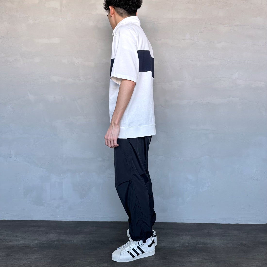 U.S.POLO ASSN. [ユーエスポロアッスン] 別注 ハーフジップ ショートスリーブTシャツ [PLM42217IN-JF] ﾎﾜｲﾄ &&モデル身長：168cm 着用サイズ：M&&