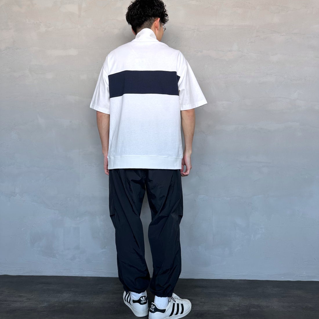 U.S.POLO ASSN. [ユーエスポロアッスン] 別注 ハーフジップ ショートスリーブTシャツ [PLM42217IN-JF] ﾎﾜｲﾄ &&モデル身長：168cm 着用サイズ：M&&