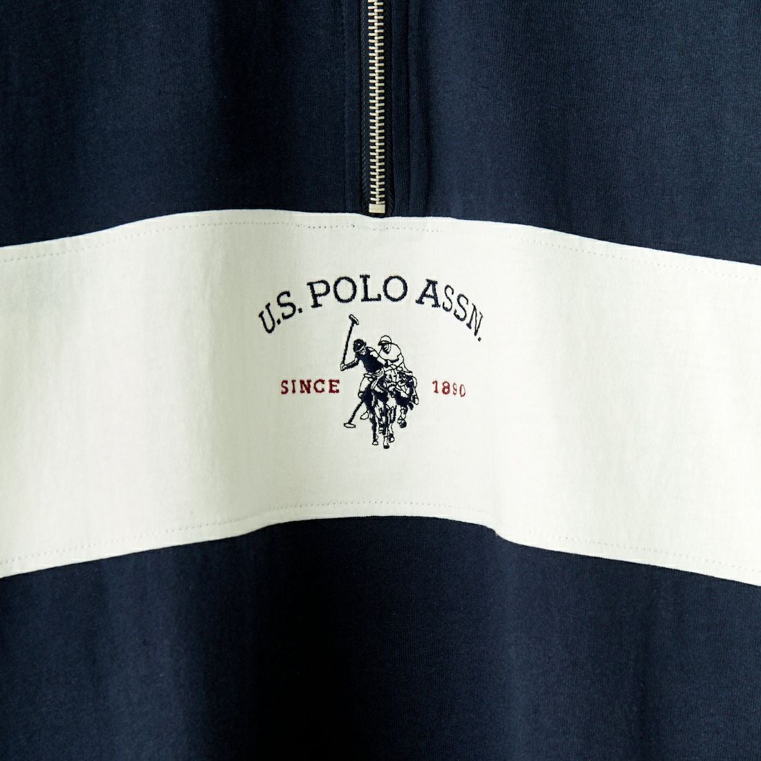 U.S.POLO ASSN. [ユーエスポロアッスン] 別注 ハーフジップ ショートスリーブTシャツ [PLM42217IN-JF] ﾈｲﾋﾞｰ