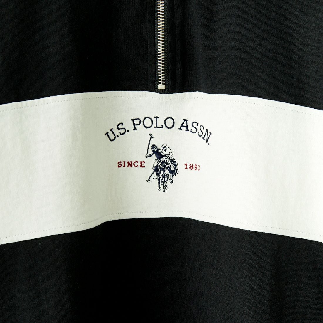 U.S.POLO ASSN. [ユーエスポロアッスン] 別注 ハーフジップ ショートスリーブTシャツ [PLM42217IN-JF] ﾌﾞﾗｯｸ
