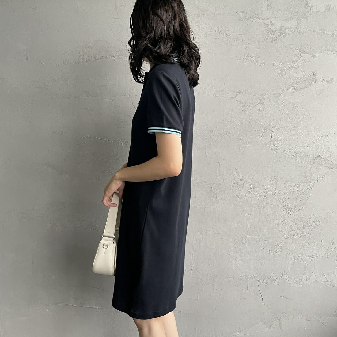 FRED PERRY [フレッドペリー] ツインティップドドレス [D3600] Y60 NAVY/M &&モデル身長：160cm 着用サイズ：10&&