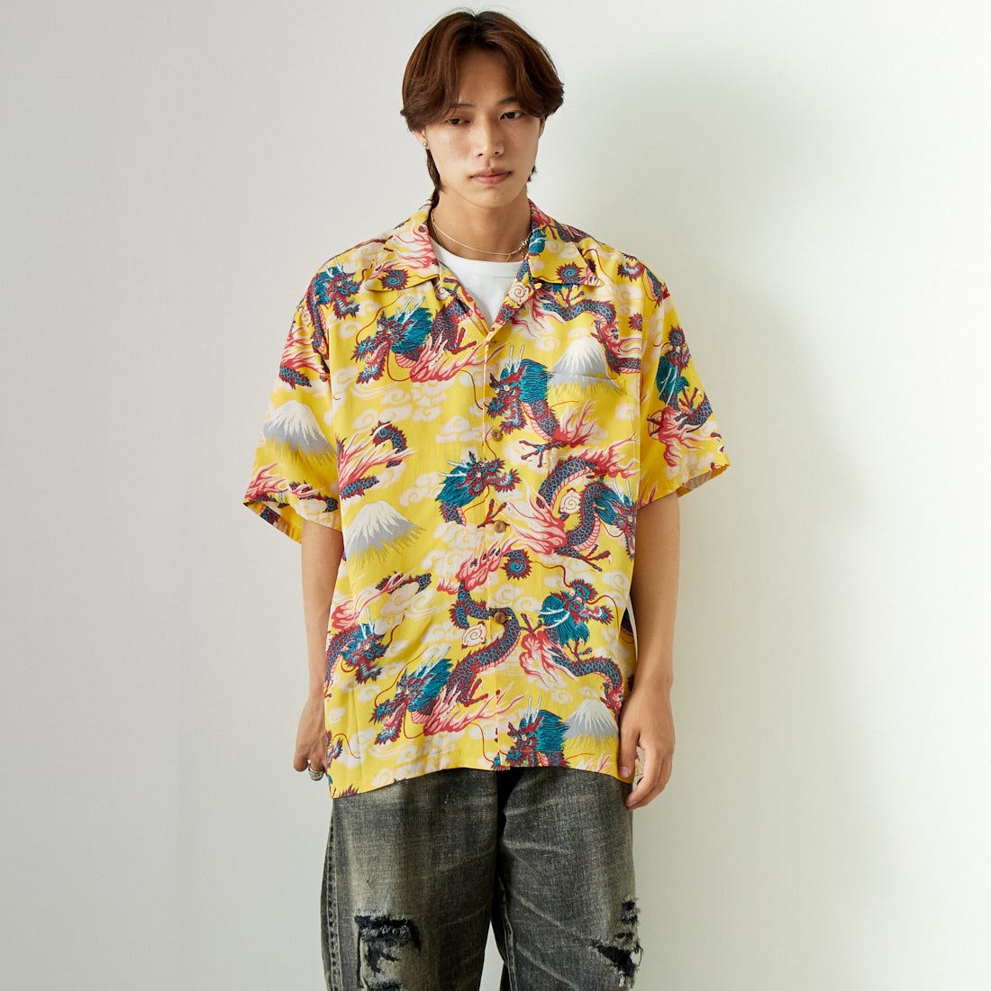 155 YELLOW&&モデル身長：179cm 着用サイズ：XL&&