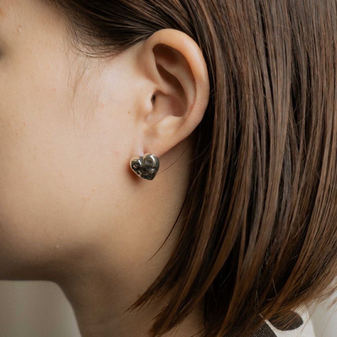 aura [オーラ] ヴィンテージハートピアス [A-P009] SILVER