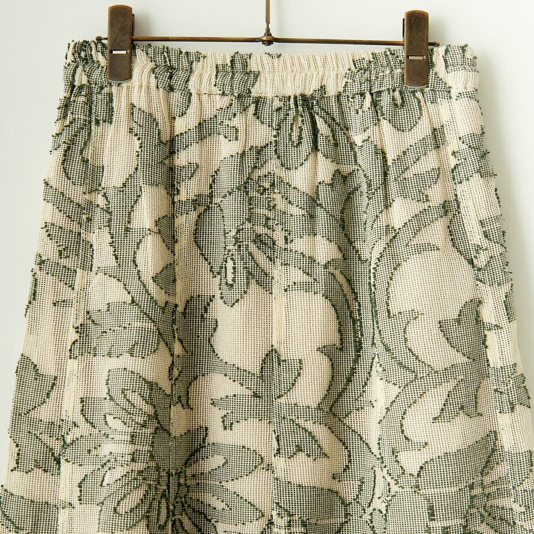 Jeans Factory Clothes [ジーンズファクトリークローズ] ネットカットジャガードフレアスカート [24771-PF] GREEN