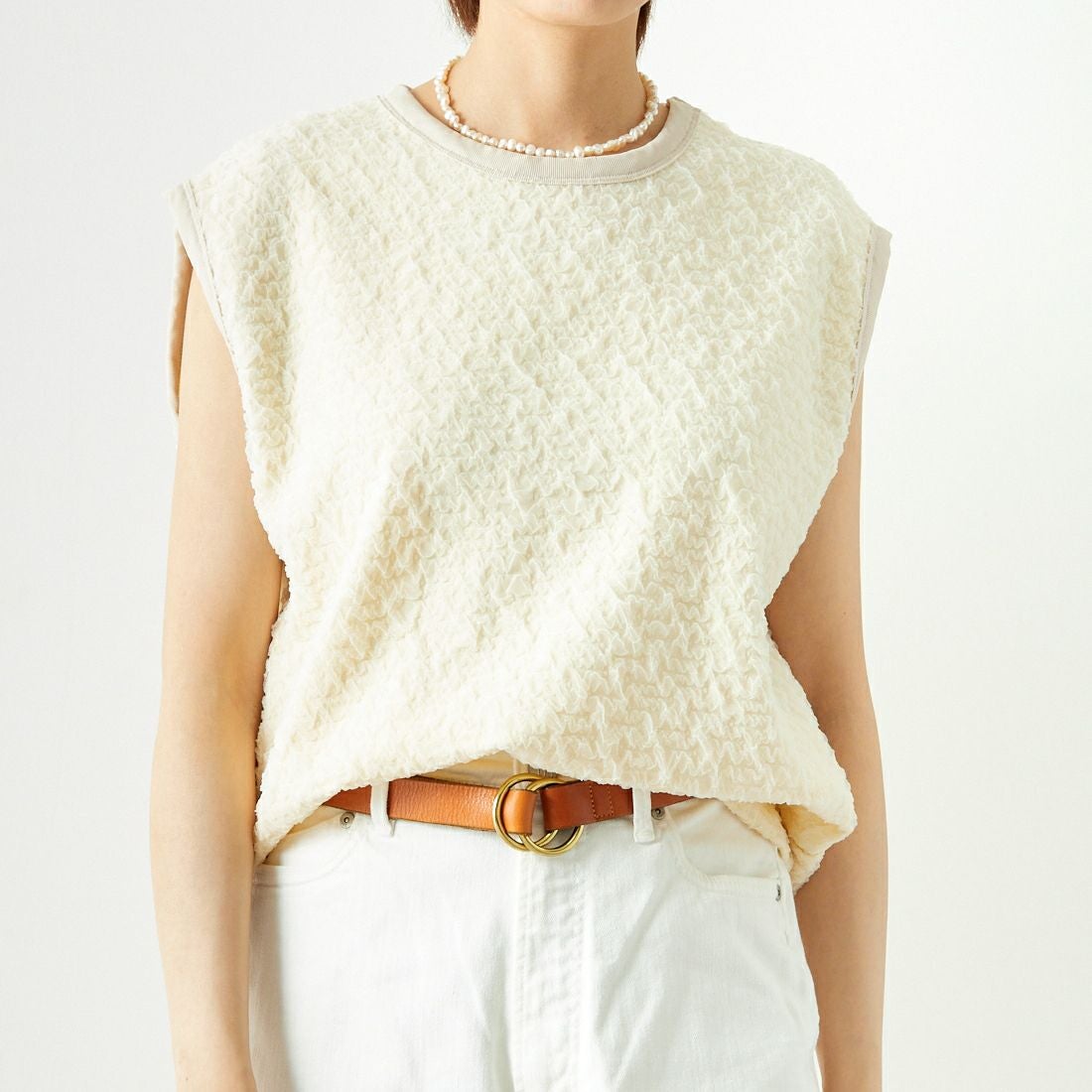 CHIGNON [シニヨン] フクレチュールプルオーバー [8743-630KO] O.WHITE