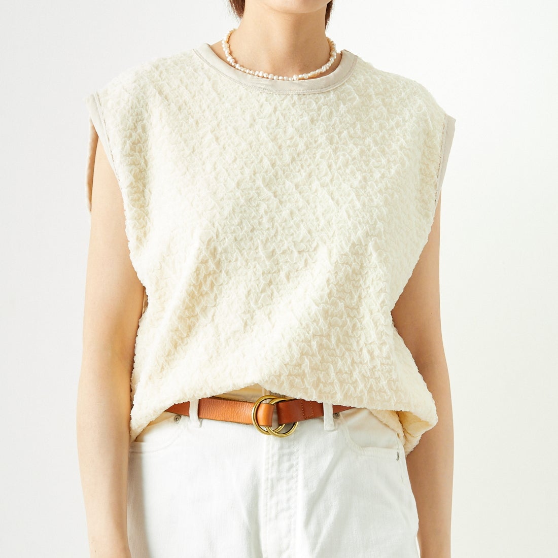 CHIGNON [シニヨン] フクレチュールプルオーバー [8743-630KO] O.WHITE