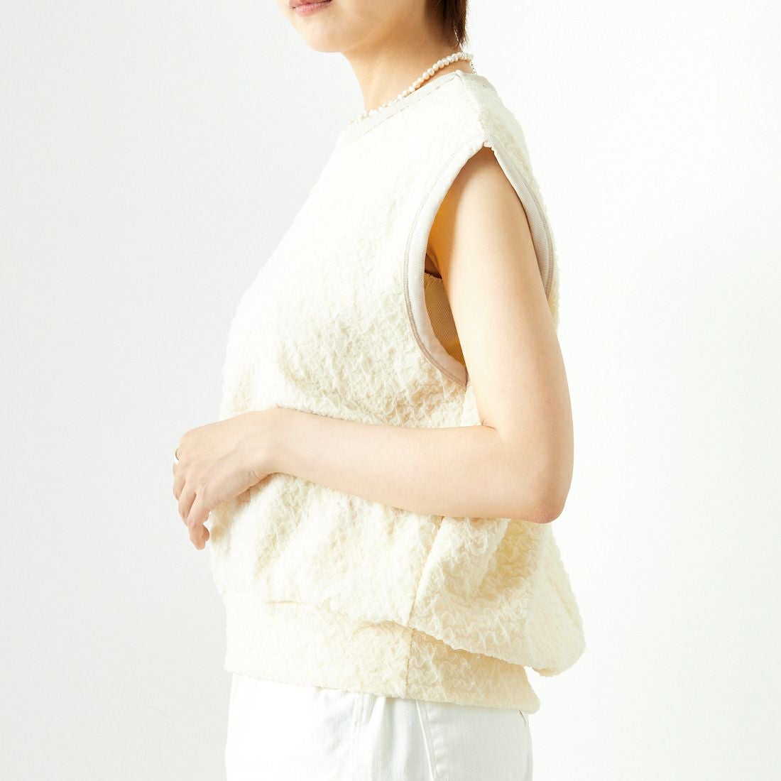 CHIGNON [シニヨン] フクレチュールプルオーバー [8743-630KO] O.WHITE