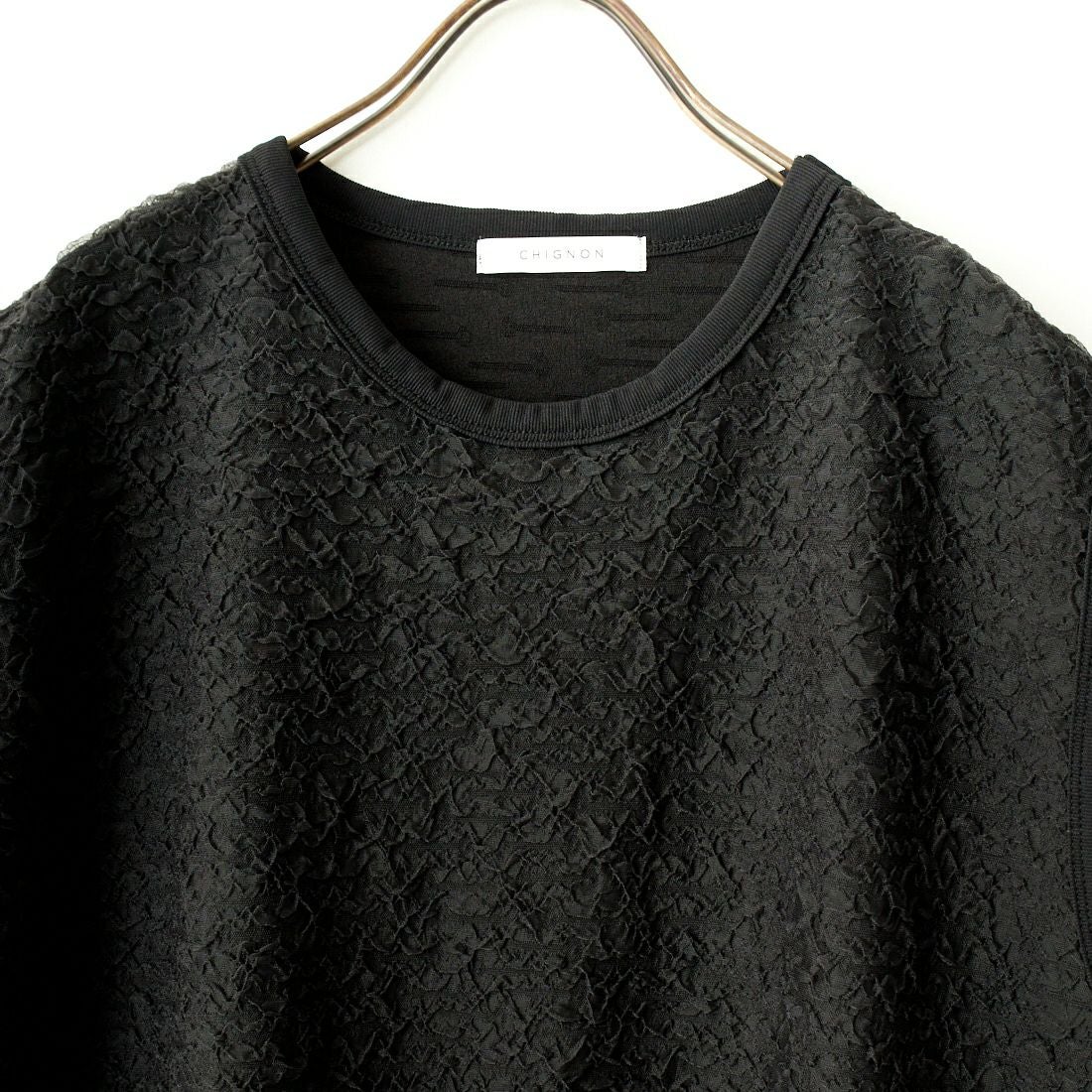 CHIGNON [シニヨン] フクレチュールプルオーバー [8743-630KO] BLACK