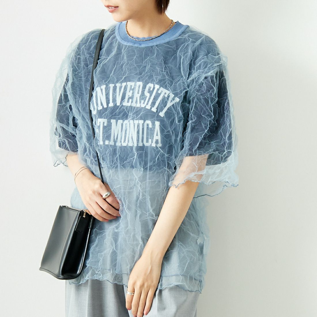 CHIGNON [シニヨン] チュールワッシャーTシャツ [9243-603LA] BLUE