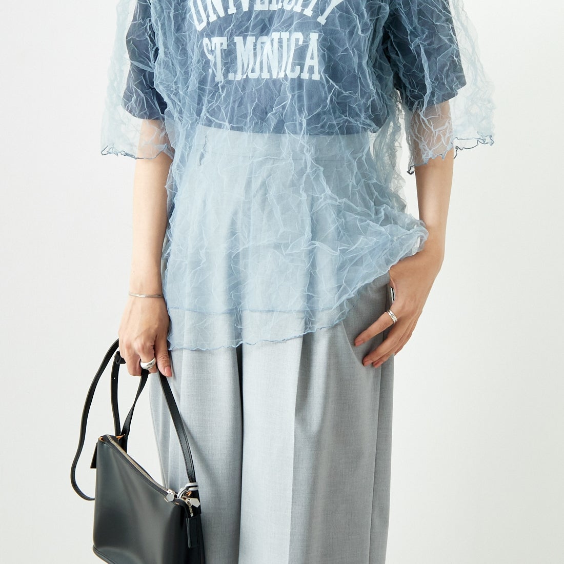 CHIGNON [シニヨン] チュールワッシャーTシャツ [9243-603LA] BLUE